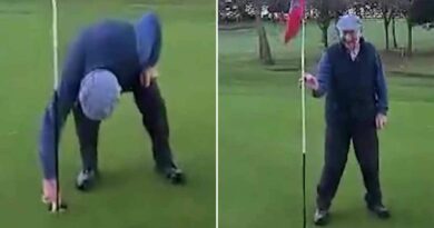Golfer, 91, overcome with joy as he hits one of the oldest-ever hole-in-ones